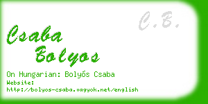 csaba bolyos business card
